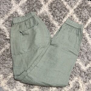 Kids Elastic-Waist Sage Green Pants